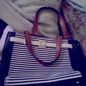Vintage black and whitish cream strip Kate Spade